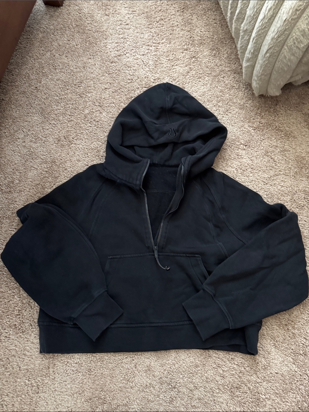 Black Lululemon Scuba Half-Zip Cropped Sweatshirt - Picture 4 of 5